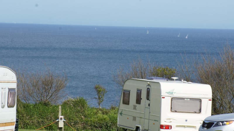 Caravans overlooking the sea